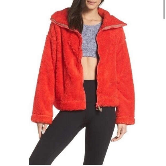 Free People Movement Dazed High Neck Zip Sherpa Jacket - Picture 1 of 10